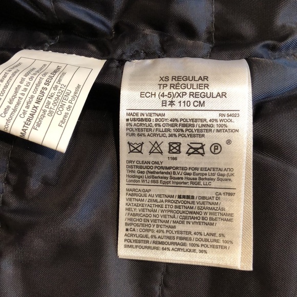 GAP Kids Toddler Wool Toggle Coat Hooded Gray Girls Size 4-5 - Picture 11 of 14